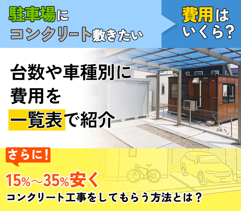駐車場にコンクリートを敷きたい ⇒費用はいくら？